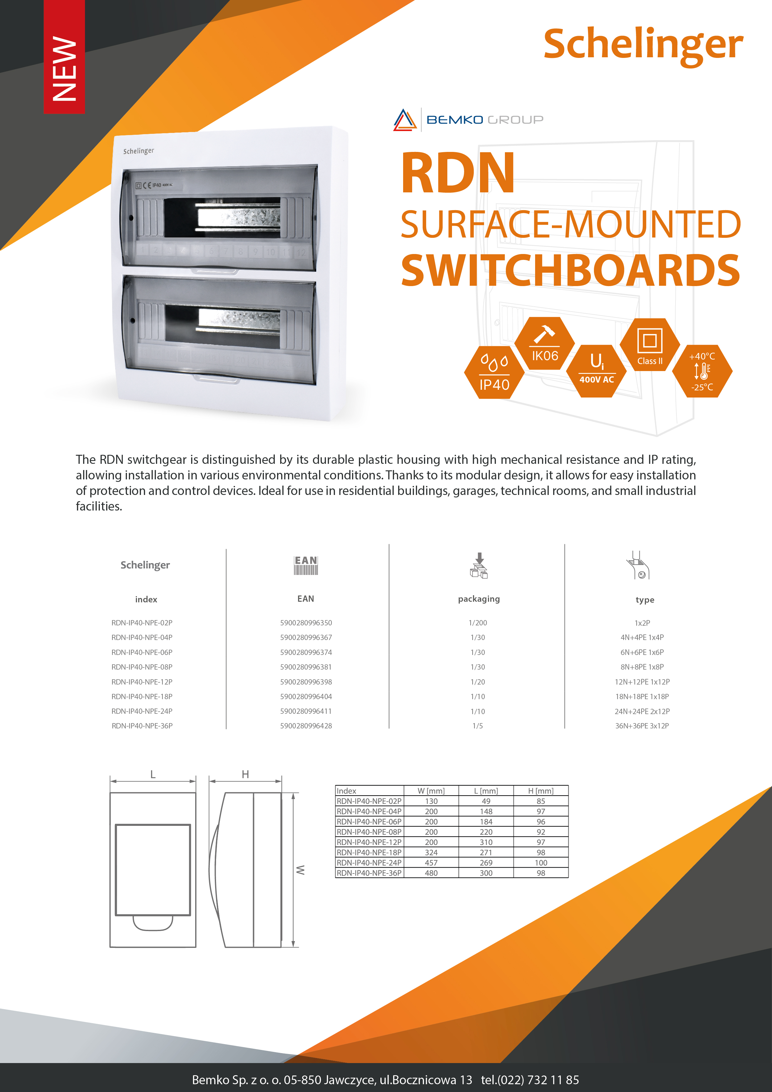 Electrical Distribution Boards – New in BEMKO’s Offer
